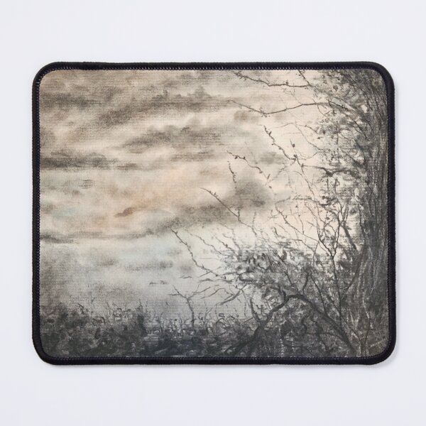Item preview, "Crimson Dusk: Brooding Charcoal Landscape with Lone Tree designed and sold by Chris Ott Creates.