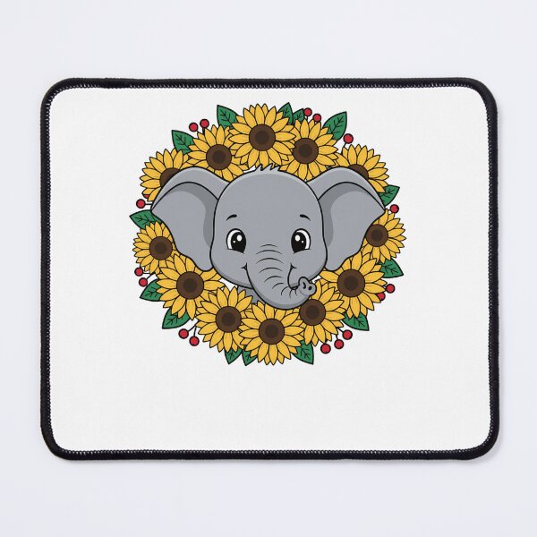 Item preview, Adorable Baby Elephant Sunflower Floral Wreath designed and sold by k3rstman1.