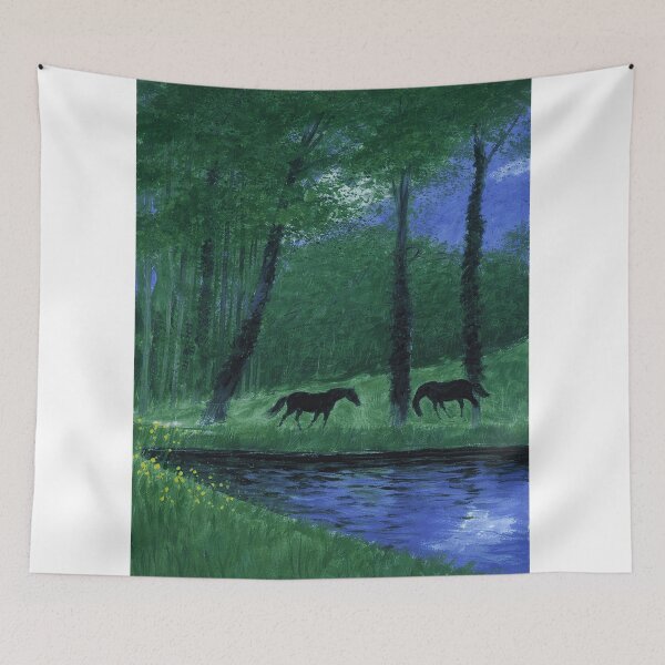 Item preview, Silent Horses by the Forest Stream designed and sold by LaFabricaArt.