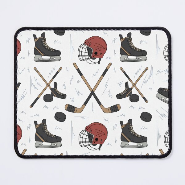 Item preview, Ice Hockey Seamless Pattern – Skates, Helmets, Sticks & Pucks designed and sold by Midnight Veil Designs.