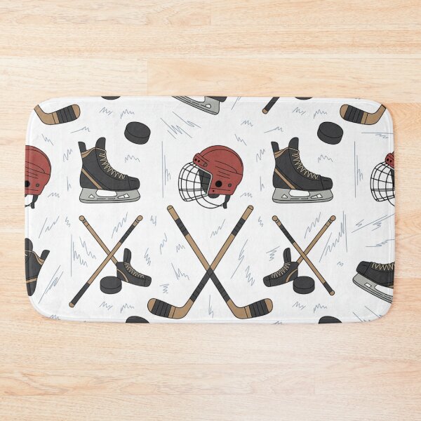 Item preview, Ice Hockey Seamless Pattern – Skates, Helmets, Sticks & Pucks designed and sold by Midnight Veil Designs.