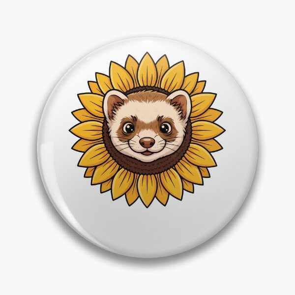 Item preview, Cute Ferret Face in Yellow Sunflower designed and sold by k3rstman1.