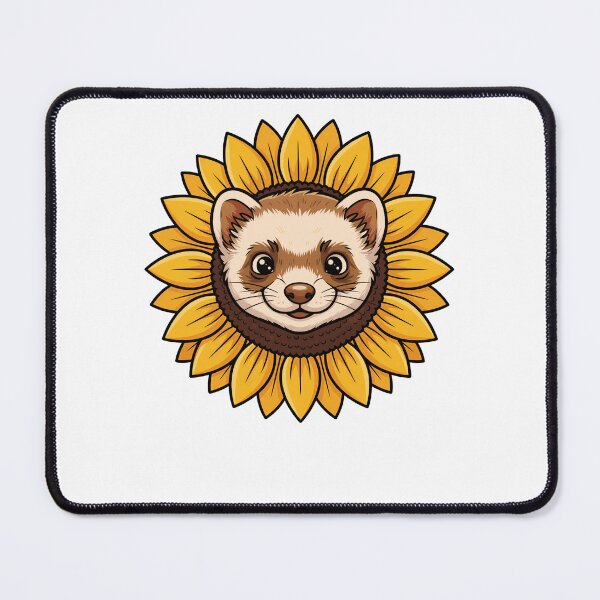 Item preview, Cute Ferret Face in Yellow Sunflower designed and sold by k3rstman1.
