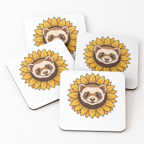 Item preview, Cute Ferret Face in Yellow Sunflower designed and sold by k3rstman1.
