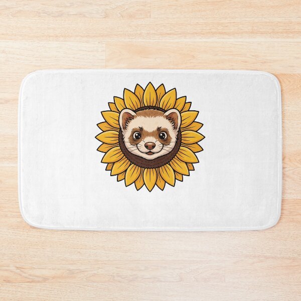 Item preview, Cute Ferret Face in Yellow Sunflower designed and sold by k3rstman1.