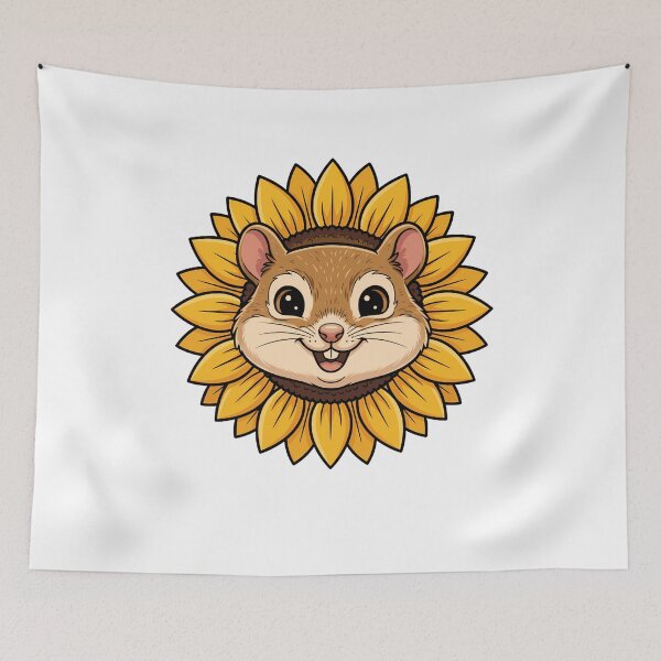 Item preview, Cute Flying Squirrel Sunflower Blossom designed and sold by k3rstman1.