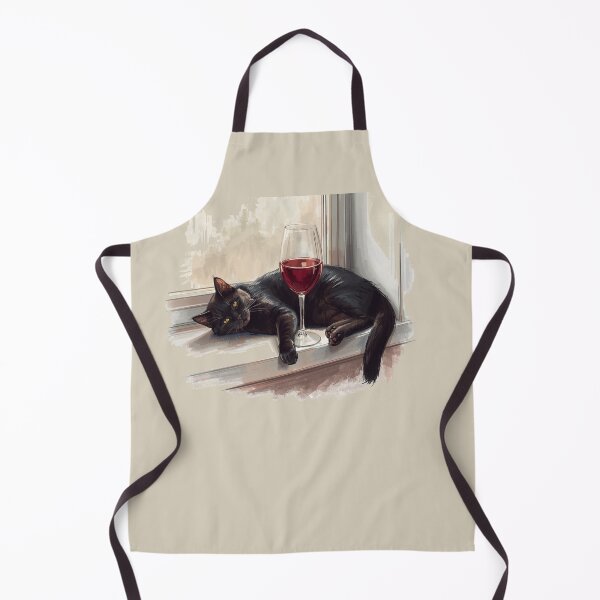 Item preview, black cat and a glass of wine designed and sold by Julitasells.