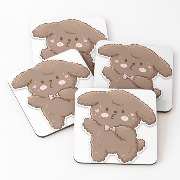 Item preview,  Cute Kawaii Chocolate Poodle Sticker with Pink Bow designed and sold by Stickivo.