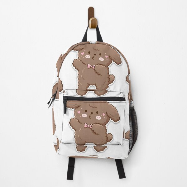 Item preview, Cute Kawaii Chocolate Poodle Sticker with Pink Bow designed and sold by Stickivo.