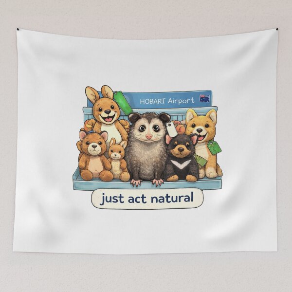Item preview, Just Act Natural – Funny Possum | Airport Meme | Life Hack designed and sold by Coral Surprise Studio | Playful & Dreamy Designs.