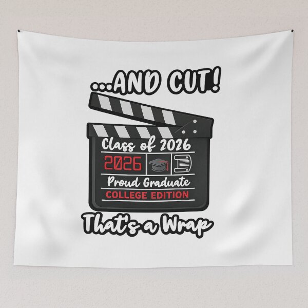 Item preview, And Cut! Class of 2026 College Graduation Film Slate Design designed and sold by jglobal360.