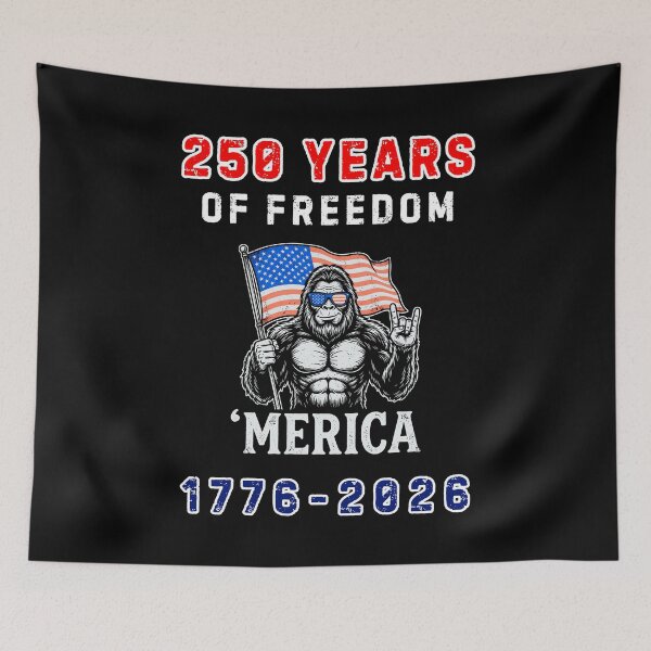 Aperçu de l'œuvre Bigfoot : 250 ans de liberté (1776-2026) créée et vendue par WoodburyLake.