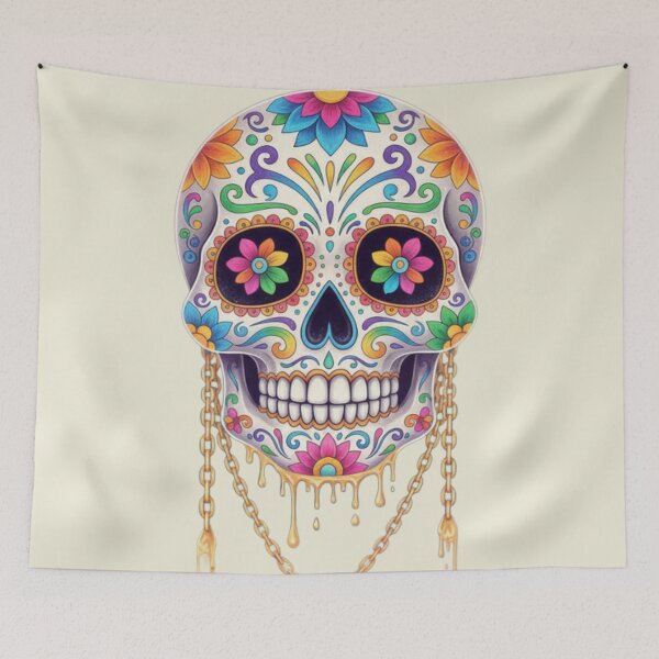 Item preview, Cosmic Sugar Skull of Eternal Bloom designed and sold by Ecosetereos.