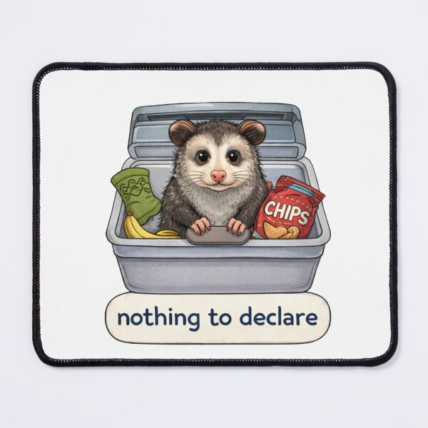 Item preview, Nothing to declare – Funny Possum | Airport Meme | Life Hack designed and sold by Coral Surprise Studio | Playful & Dreamy Designs.