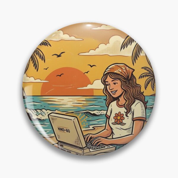Item preview, WiFi Is My Office Vintage Digital Nomad Beach Retro T-Shirt Design designed and sold by urbinet.
