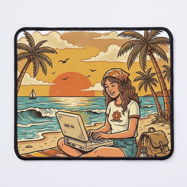 Item preview, WiFi Is My Office Vintage Digital Nomad Beach Retro T-Shirt Design designed and sold by urbinet.