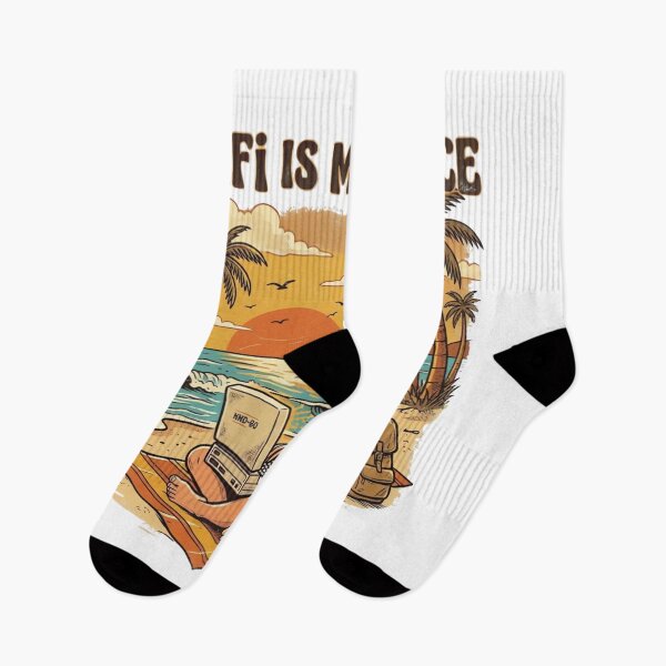 Item preview, WiFi Is My Office Vintage Digital Nomad Beach Retro T-Shirt Design designed and sold by urbinet.