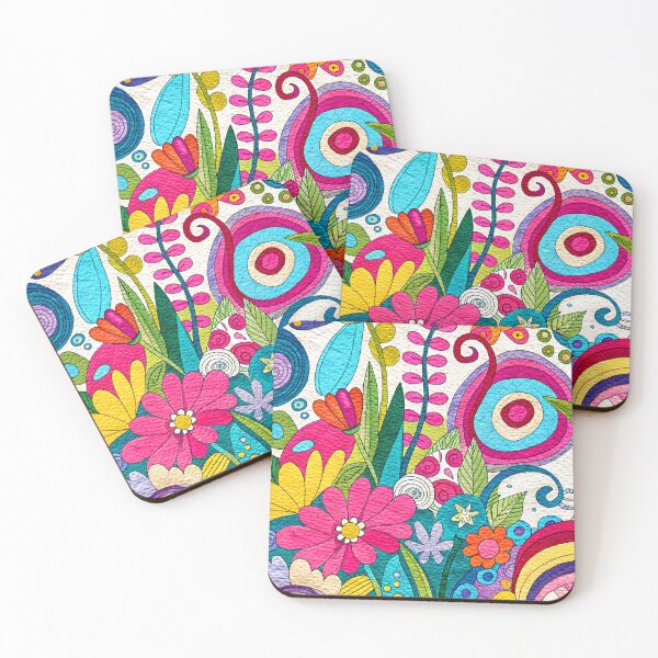 Item preview, Retro 1960's Hippie Psychedelic Colorful Flowers Designs Art designed and sold by DEC02.