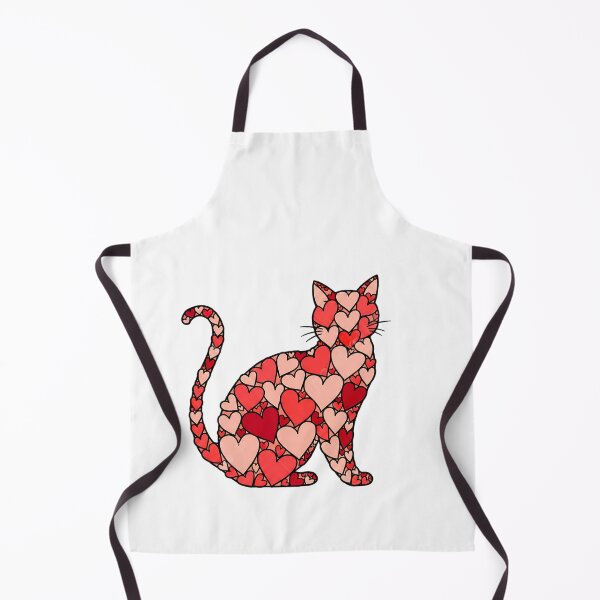 Item preview, retro feline valentine heart art for cat lovers designed and sold by ArtDesignTp.