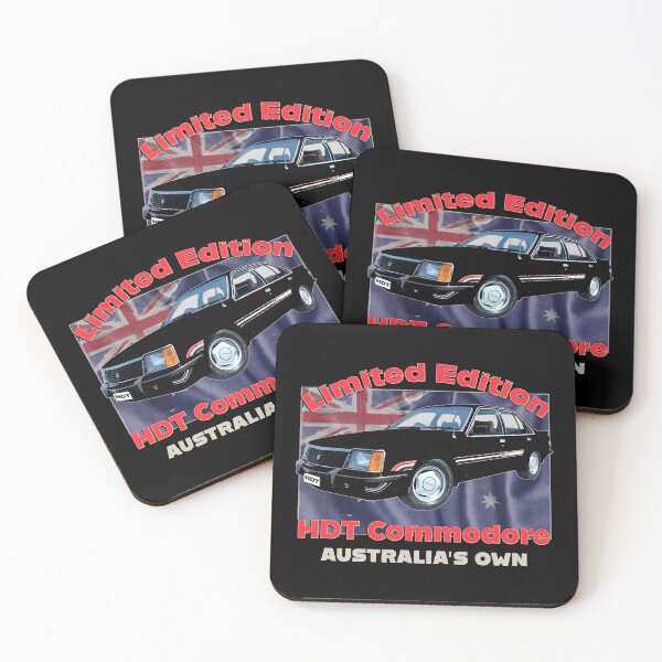 Item preview, HDT Commodore Black Limited Edition Australian Classic Car Artwork Holden Commodore HDT Aussie Muscle Car Illustration Vintage Australian Cars Flag Background Car Lover Gift Fathers Day Christmas Gift designed and sold by Michael van der Hoorn.