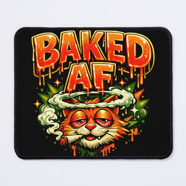 Item preview, Baked AF Funny Stoner Cat Meme T-Shirt | 420 Weed Humor   designed and sold by WAUZ.