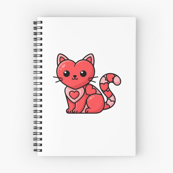 Item preview, adorable cat valentine retro heart illustration designed and sold by ArtDesignTp.