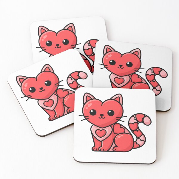 Item preview, adorable cat valentine retro heart illustration designed and sold by ArtDesignTp.