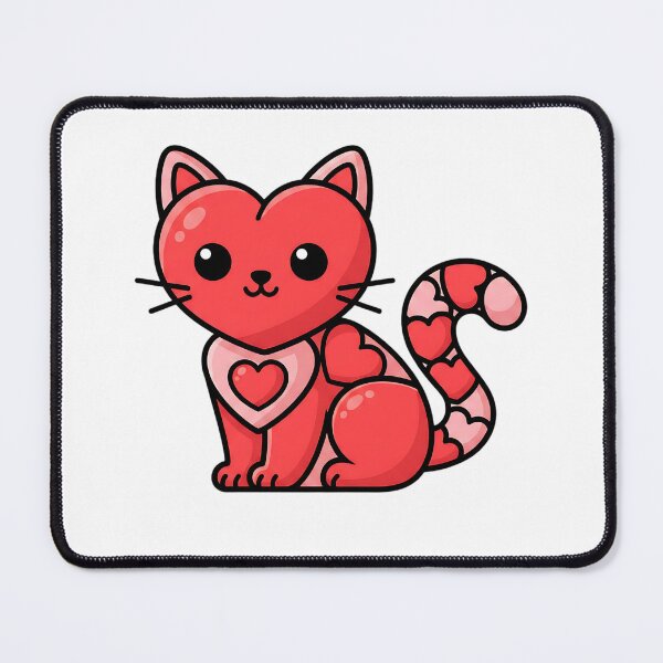 Item preview, adorable cat valentine retro heart illustration designed and sold by ArtDesignTp.
