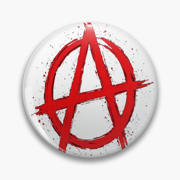 Artikelvorschau, Rotes Anarchie Symbol mit rauem Pinselstil entworfen und verkauft von Wolf Creator.