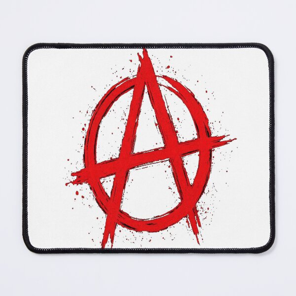 Item preview, Red anarchy symbol with rough brush style designed and sold by Wolf Creator.
