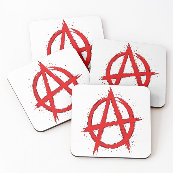 Artikelvorschau, Rotes Anarchie Symbol mit rauem Pinselstil entworfen und verkauft von Wolf Creator.