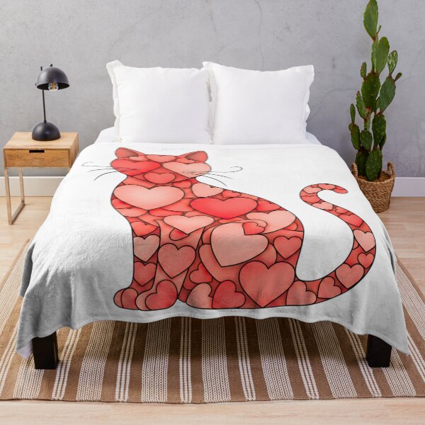 Item preview, romantic retro cat heart design for cat fans designed and sold by ArtDesignTp.