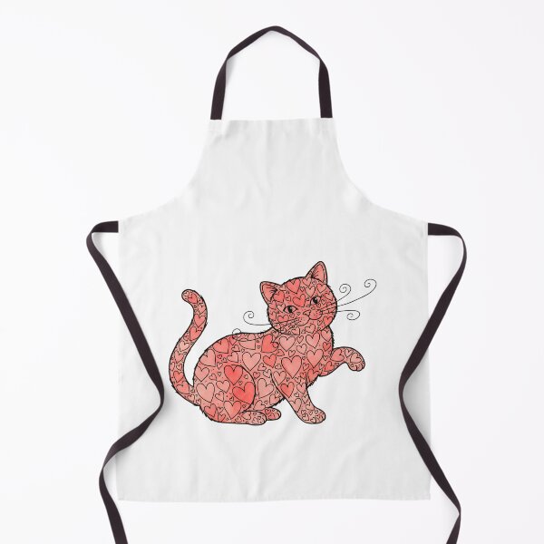 Item preview, groovy cat valentine hearts vintage lover art designed and sold by ArtDesignTp.