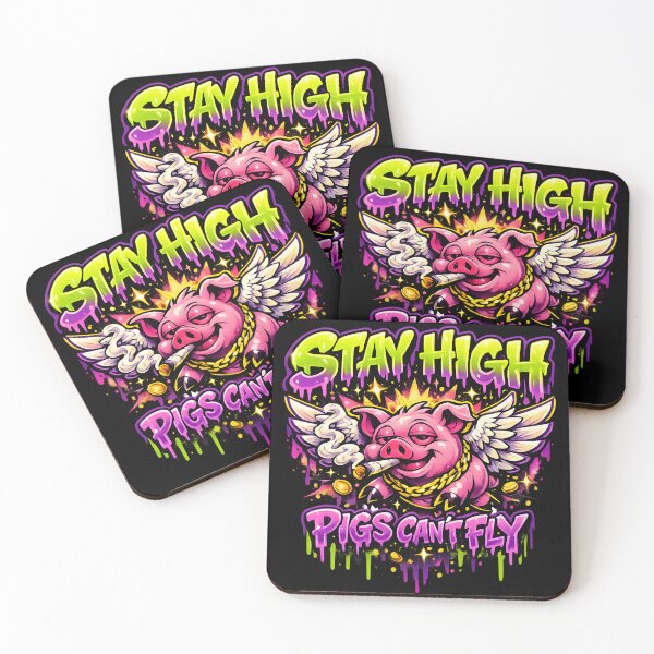 Item preview, Stay High Pigs Can't Fly Funny Stoner T-Shirt | 420 Weed Humor   designed and sold by WAUZ.