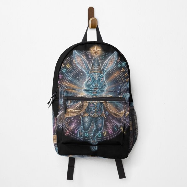 Item preview, Surreal sky rabbit in the glow of magical constellations and signs designed and sold by KunstGeist.