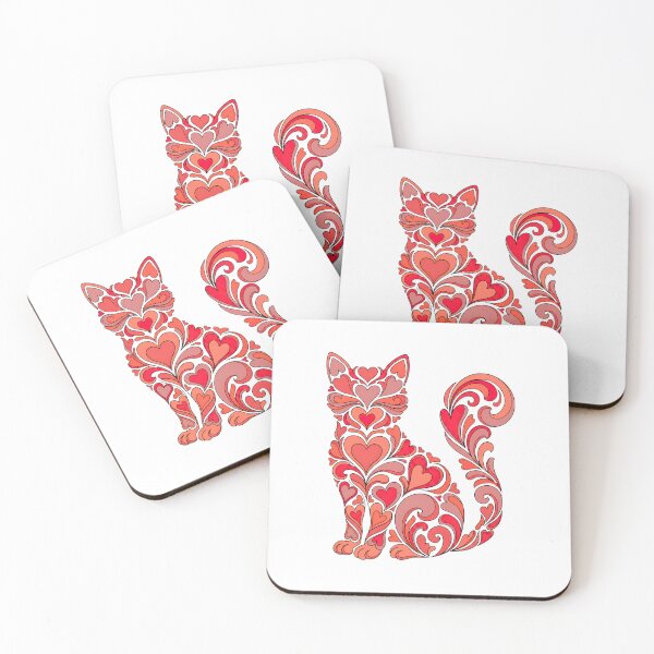 Item preview, cat lover valentine heart retro feline design designed and sold by ArtDesignTp.