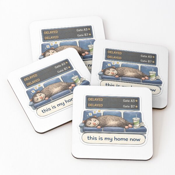Item preview, This is my home now – Funny Possum | Airport Meme | Life Hack designed and sold by Coral Surprise Studio | Playful & Dreamy Designs.