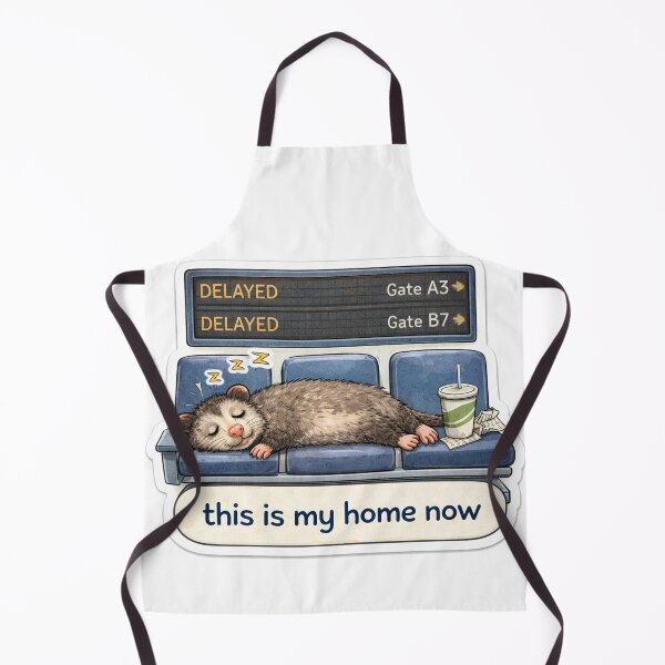 Artikelvorschau, Das ist jetzt mein Zuhause – Lustiges Opossum | Flughafen-Meme | Lifehack entworfen und verkauft von Coral Surprise Studio | Playful & Dreamy Designs.
