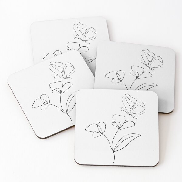 Item preview, Minimalist Butterfly & Flower: Fine Line Botanical Art designed and sold by NoraStudioArt.