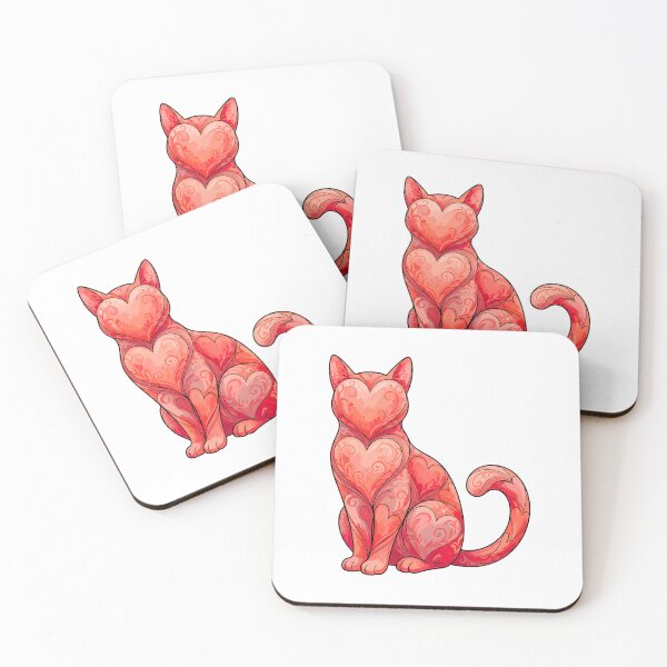 Item preview, retro cat valentine heart design for cat lovers designed and sold by ArtDesignTp.