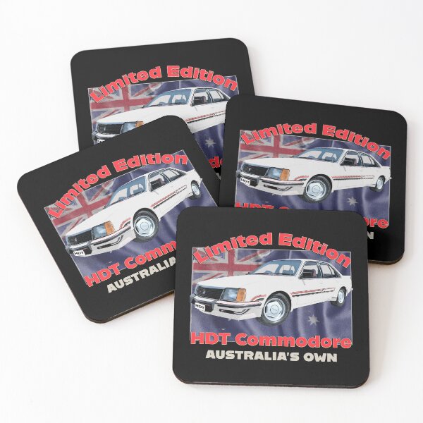 Item preview, HDT Commodore White Limited Edition Australian Classic Car Artwork Holden Commodore HDT Aussie Muscle Car Illustration Vintage Australian Cars Flag Background Car Lover Gift Fathers Day Christmas Gift designed and sold by Michael van der Hoorn.