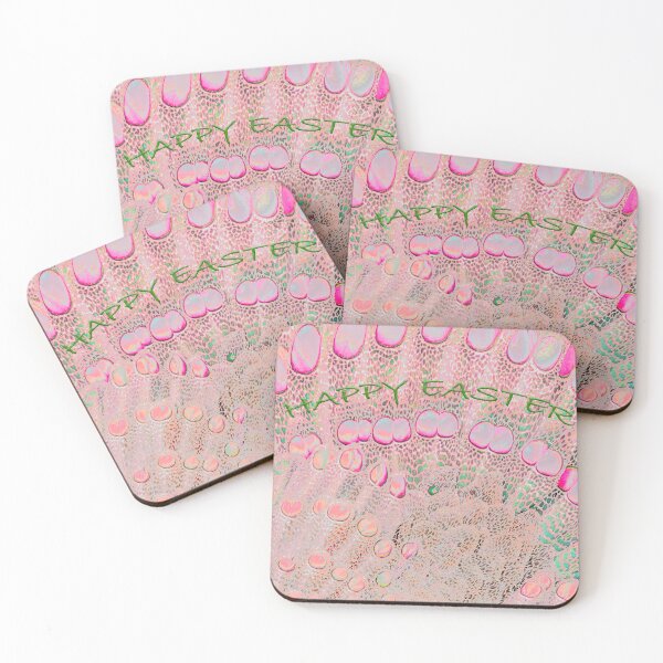 Item preview, Happy Easter text message with pink eggs designed and sold by MYTOPSHELF.