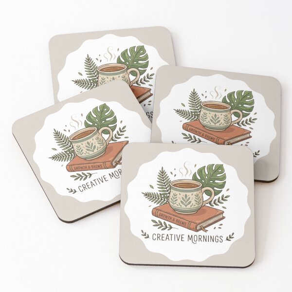 Item preview, Creative Mornings – Cozy Coffee & Books Illustration | Writer, Artist & Book Lover Aesthetic designed and sold by Anatomical Garden.
