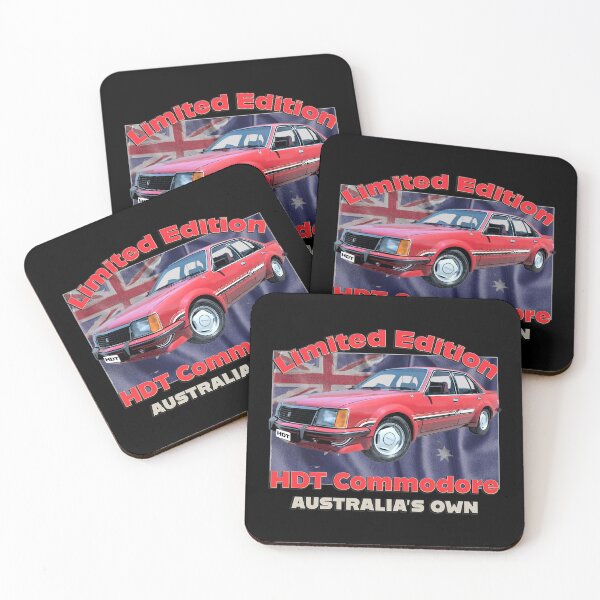 Item preview, HDT Commodore Red Limited Edition Australian Classic Car Artwork Holden Commodore HDT Aussie Muscle Car Illustration Vintage Australian Cars Flag Background Car Lover Gift Fathers Day Christmas Gift designed and sold by Michael van der Hoorn.