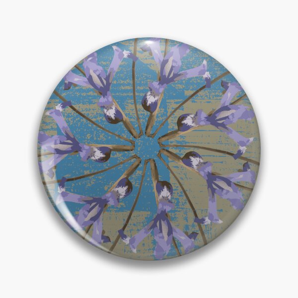 Item preview, First Spring Flower Radials on Blue & Taupe Barn Tin designed and sold by Digitalmyth's Designs.