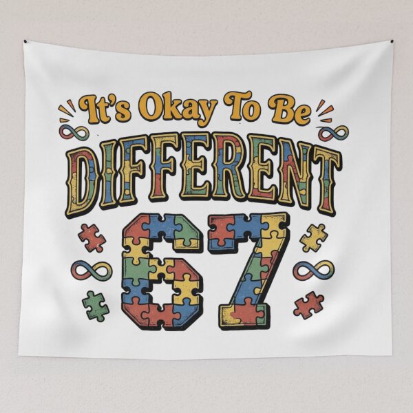 Item preview, its okay to be unique autism hand meme design designed and sold by ArtDesignTp.