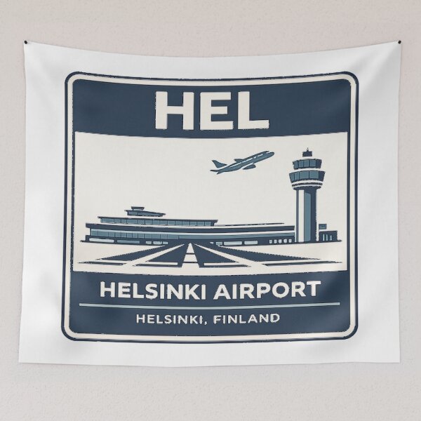 Item preview, HEL Helsinki Airport Sticker Magnet Finland Aviation Design designed and sold by CLOUTKULT.