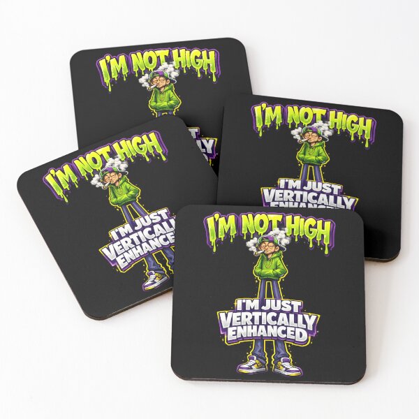 Item preview, I'm Not High I'm Just Vertically Enhanced Funny Stoner Meme T-Shirt | 420 Weed Humor Gift   designed and sold by WAUZ.
