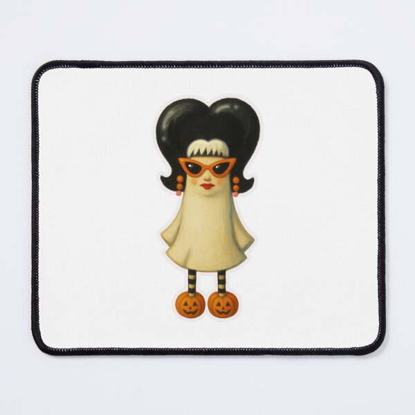 Item preview, Retro Ghost with wig and pumpkin shoes designed and sold by MsBrillMakes.