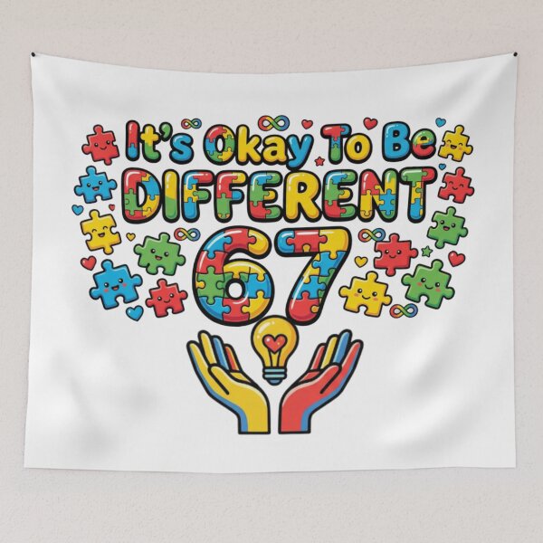 Item preview, okay to be different autism awareness kid art designed and sold by ArtDesignTp.